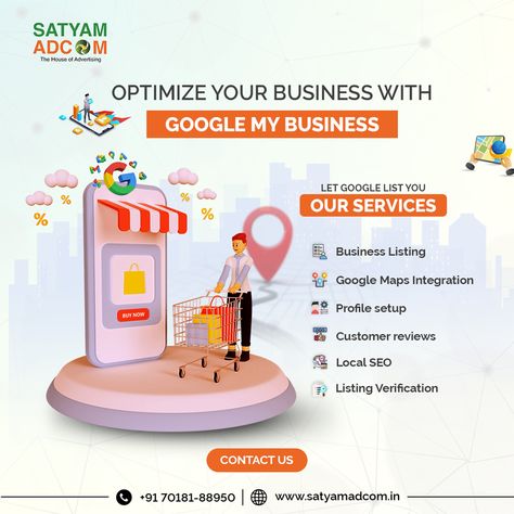 📈Optimize your business with 💻Google My Business🌐 Get Listed on Google - Our Service Can Help!🤝🏻 ✅Business Listing ✅Google Maps integration ✅Profile setup ✅Customer Reviews ✅Local Seo ✅Listing Verification Call On☎️ - 7018188950 Visit On📍-https://satyamadcom.in Or DM💌 for more information Google My Business, Local Seo, Digital Marketing Company, My Business, Marketing Company, Digital Marketing Services, Google Maps, Digital Marketing, Marketing