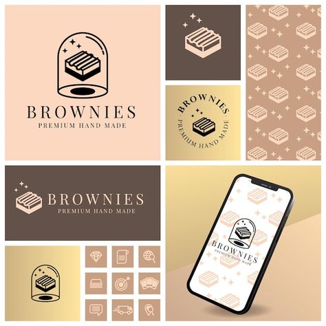 Simple Brownies, Brownie Shop, Branding Assets, Brownie Packaging, Dessert Logo, Brownies Cake, Chocolate Candy Recipes, Corporate Logo Design, Shop Branding