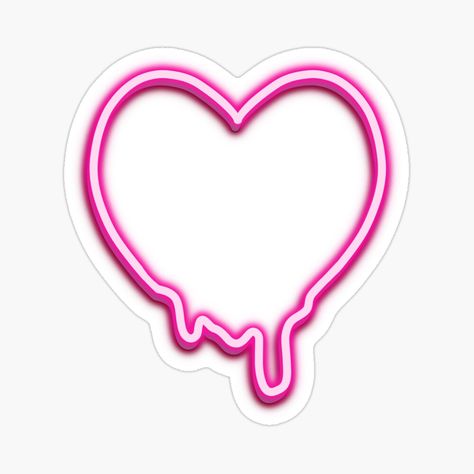 Drippy Heart, Heart Stickers, School Notes, Neon, For Sale, Pink