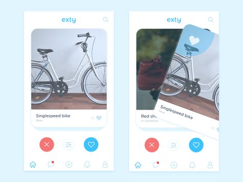 Application (like Tinder) for exchange goods Tinder App Design, Marketing Tips And Tricks, Tinder App, Movie App, Swipe Card, Ios Ui, Mobile Interface, Email Marketing Design, App Layout