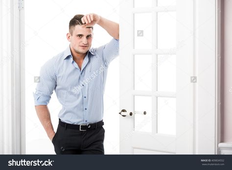 Clothes Casual, Open Door, Light Background, The Frame, Lights Background, Male Models, Male Model, Photo Image, Casual Button Down Shirt