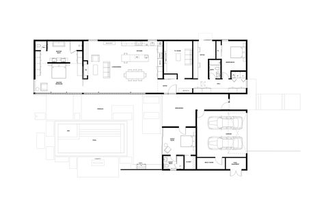 Image 19 of 26 from gallery of Glass Wall House / Klopf Architecture. Floor Plan Glass Wall House, Floor Plan Symbols, Vertical Siding, Apartment Floor Plan, House Construction Plan, Architectural Section, Glass Walls, Concrete House, Modern House Plans