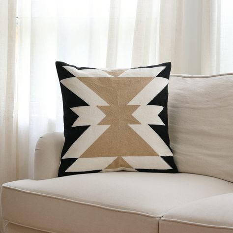 PRICES MAY VARY. 100% Cotton SIZE & FABRIC - NO INSERTS, 16 x 16 inches pillow cover only. Select 100% premium cotton canvas tufted with designed black white coffee geometric pattern in the facade. EXQUISITE CRAFT - It comes with premium quality hidden zipper for an elegant look and easily insert the pillows. Embroidered part is dense and durable. The production process pays great attention to detail, ensuring that each seam of the pillowcase is strong and not easily damaged. Tight zigzag over-l Aztec Embroidery, Buffalo Plaid Pillows, Plaid Pillow Covers, Plaid Throw Pillows, Black And White Coffee, Plaid Pillow, Brown Cushions, Farmhouse Pillows, Sofa Couch Bed