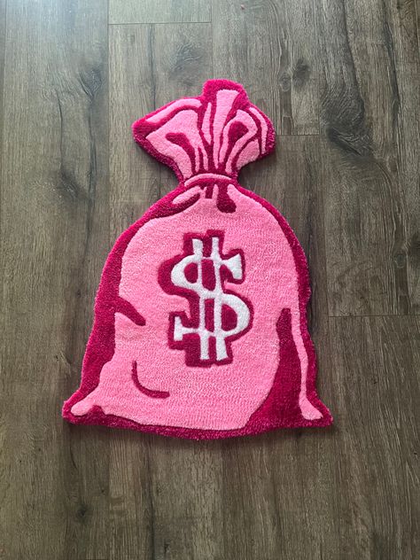 Pink Money Bag, Small Rug Design, Pink Money, 24 Birthday, Decorate Ideas, Graphic Rug, Funky Rugs, Future Room, Deco Studio