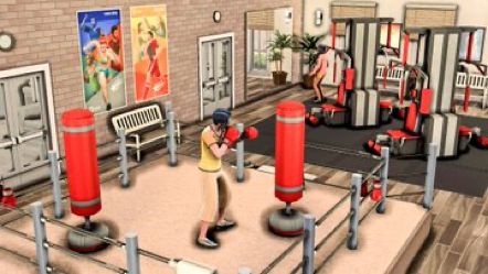 Sims 4 Gym Interior, Sims 4 Gym Layout, Sims Gym Ideas, Sims 4 Gym Ideas, Sims 4 Gym Build, Sims Gym, Gym Sims 4, Sims 4 Gym, Sims School