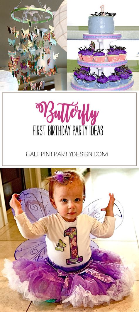 Butterfly First Birthday Party, Cupcake Butterfly, Butterfly First Birthday, Mint Butterfly, Butterfly 1st Birthday, Butterfly Theme Party, Butterfly Birthday Theme, Butterfly Birthday Party, Giant Cupcake