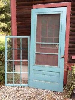 This is a very nice vintage wood storm door with removable screen and replacement window. 36 wide by 84 1/2 high and 1 1/8 thick. Vintage Wood Screen Door, Vintage Storm Door, Storm Doors For Front Door, Rustic Screen Door, Metal Tin Ceiling, Stained Front Door, Black And White Houses, Cottage Doors, Wood Storm Doors