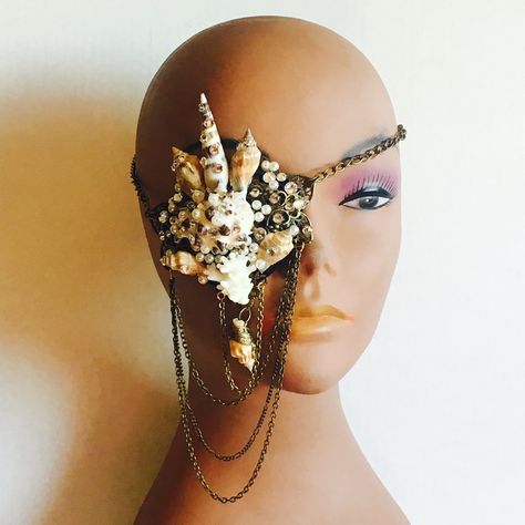 Patches Fashion, Brass Chain, Brass Color, Clear Crystal, Ear Cuff, Choker Necklace, Mermaid, Shells, Nose Ring