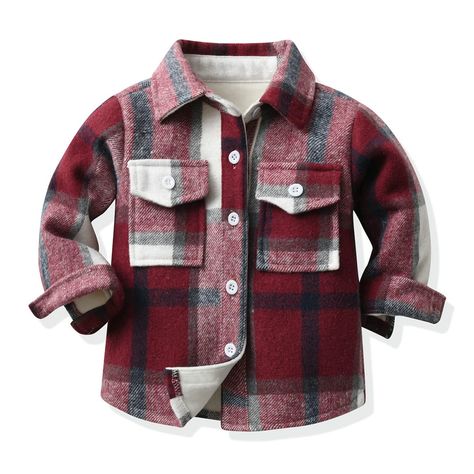 PRICES MAY VARY. Material:Cotton blended+flannel,very soft,lightweight,skin-friendly and breathable to wear,wrinkle-free,kids high quality long-sleeve plaid shirt.Normal temperature laundry, do not tumble/bleach, hang dry. Features:3 Months-10 Years olds boys checker shirts,classic plaid pattern,turn down collar,long sleeve,casual style,buttoned cuffs,2 chest flap pockets. Color:Red plaid,Red plaid and variety colors of shirts,very cute big check spring fall winter turn-down collar shirt blouse Fall Jackets Outfit, Girls Flannel, Boys Coat, Plaid Flannel Shirt, Cardigan Jacket, Plaid Flannel, Kids Jacket, Flannel Shirt