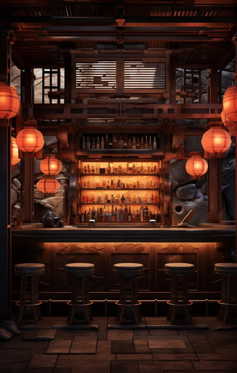 Ramen Restaurant Aesthetic, Dimsum Restaurant, Plain Aesthetic, Chinese Bar, Bar Counter Design, Bar Aesthetic, Ramen Restaurant, Counter Design, Restaurant Concept