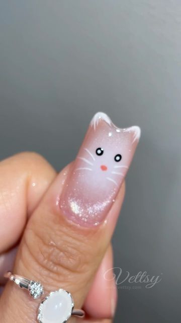 Vettsy on Instagram: "🐱 Trending Cute Cat Nails, tell me your opinion below 😜  🛒Products Used: ✨Pastel Jelly Cat Eye-PJ01 ✨Hema-Free Gel-Ginger  👉 Shop the same nail supplies via my bio or visit vettsy.com  Follow @vettsystore & @vettsynails for more nail inspiration 🧚‍♀️  👭Tag friends who would like this👭  #vettsynails #nailsathome #catnails #catnailart #nailtrends #viralnails #cateyenails #cutenails #nailinspo #naildesign" Cat Shaped Nails, Christmas Cat Nails, Cute Cat Nails, Kitten Nails, Cat Nail Art, Jelly Cat, Tag Friends, Cat Nails, Cat Eye Nails