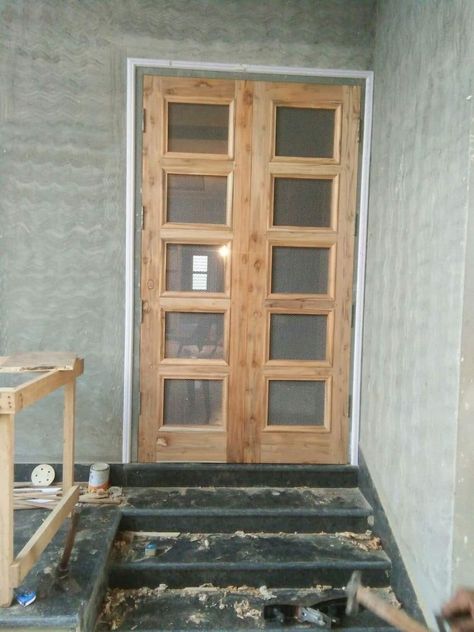 Jali Wala Double Door Wooden, Jaali Door Design Wooden Double, Double Door Jali Design, Double Door Design Wood Jali, Front Jali Door Design, Jali Door Design, Jali Door, Net Door, Exterior Door Designs