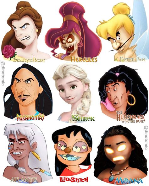 Dino Tomic on Instagram: “Disney Villain FACE swap! This is the 3rd piece i did in this series so far 😃 Would you like to see more of these ? 😃 if yes who should i…” Disney Face Swaps, Funny Princess, Disney Princess Funny, Cute Drawlings, Face Swap, Disney Princess Fan Art, Funny Disney Memes, All Disney Princesses, Disney Characters Videos