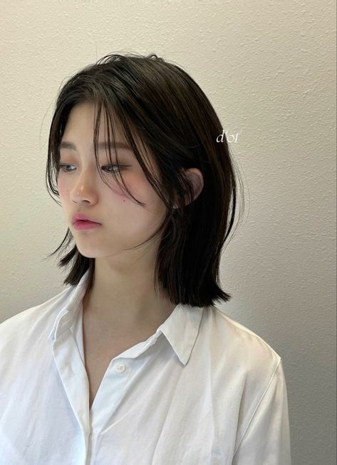 Korean Short Hair No Bangs, Short Layered Haircuts Asian, Short Straight Haircuts For Round Faces, Asian Haircut Medium Round Faces, Korean Haircut For Round Face, Short Hair Korean Style Round Face, Short Hair Round Face Asian, Medium Hair Asian, Best Short Haircuts For Round Faces