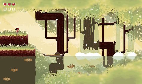 Platformer Game Art, Game Platform Design, 2d Video Game Art, Pixel Landscape Art, Platformer Pixel Art, 2d Platformer Character, 2.5d Game, Deemo Art, Pixel Art Platformer