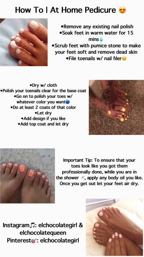 Pedicure Tips, Diy Pedicure, Pedicure At Home, Nail Care Tips, Nail Care Routine, Baddie Tips, Body Care Routine, Glow Up Tips, Body Skin Care Routine