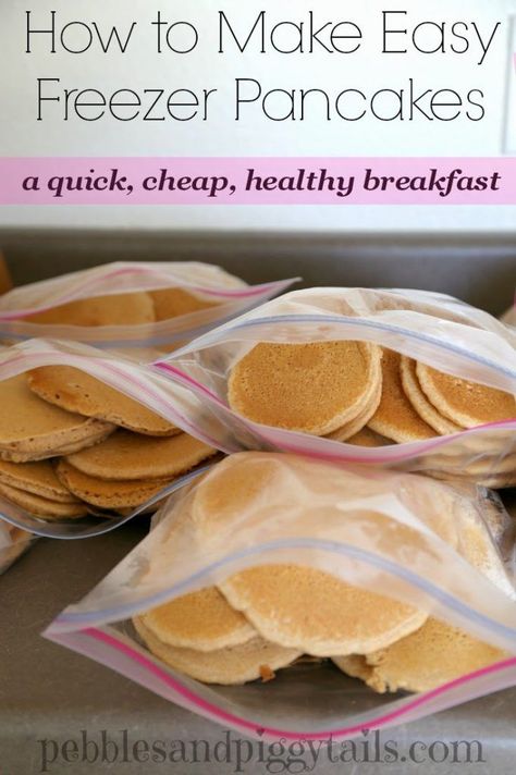 Freezer Pancakes, Cheap Healthy Breakfast, Super Easy Breakfast, Best Freezer Meals, Freezer Dinners, Whole Wheat Pancakes, Freezable Meals, Freezer Meal Planning, Make Ahead Freezer Meals