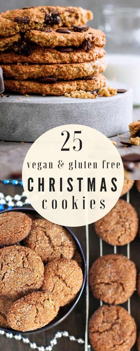 25 Gluten Free & Vegan Christmas Cookies Recipes Gluten Free Vegan Christmas Cookies, Gluten Free Vegan Christmas, Christmas Cookies Vegan, Gluten Free Christmas Treats, Dairy Free Christmas Cookies, Vegan Christmas Cookies Recipes, Gingerbread Truffles, Gluten Free Christmas Cookies Recipes, Gluten Free Gingerbread Cookies