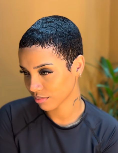 Afro Fade Haircut Women, Twa Relaxed Hair, Pixie Hairstyles Natural Hair, Long Top Short Sides Hair Women, Short Pixie Undercut Hairstyles Edgy, Women Barber Haircut, Short Natural Pixie Haircut Black Women, Brown Pixie Cut Black Women, Low Haircut For Black Women