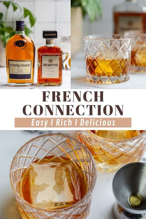 Amaretto Cocktails, Bar Drink Recipes, Amaretto Drinks, Cognac Cocktail, Breakfast Cocktails, Italian Liqueur, Italian Drinks, The French Connection, Cocktails To Try