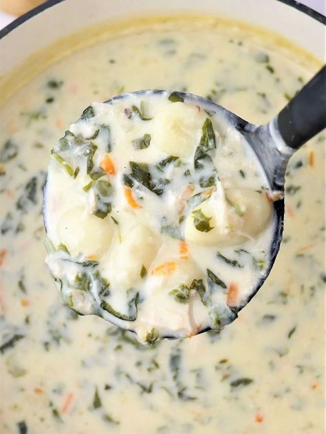 Copycat Olive Garden Chicken Gnocchi Soup (stovetop) Copycat Chicken Gnocchi Soup, Olive Garden Gnocchi Soup, Gf Soup, Soup Stovetop, Copycat Olive Garden Chicken, Chicken And Gnocchi Soup, Chicken And Gnocchi, Olive Garden Soups, Alfredo Recipes