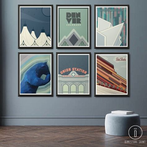 Colorado Decor, Office Refresh, Denver Skyline, Colorado Design, Denver Airport, Colorado Map, Series Posters, 16x20 Poster, Travel Wall Decor