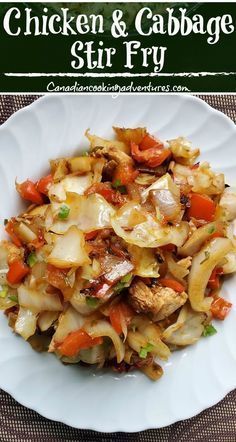 Easy Chicken Dinner Casserole, Chicken Dinner Casserole, Chicken And Cabbage Stir Fry, Chicken Cabbage Stir Fry, Stir Fried Cabbage Recipes, Stir Fry Chicken, Fried Cabbage Recipes, Cabbage Recipes Healthy, Chicken Cabbage