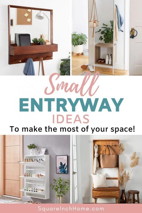 A small entryway is still possible even with a tiny space! Here are 18 small entryway ideas to help you make the most of your space. Alternative Entryway Ideas, Entryway Catch All Ideas, Narrow Entryway Storage, Living Room Entryway Ideas, Corner Entryway Ideas, Very Small Entryway Ideas, Tiny Entryway Ideas, Small Entryway Storage Ideas, Small Entryway Decor Ideas