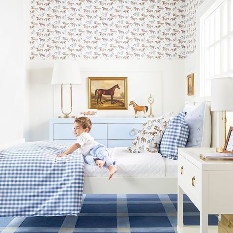 Caitlin Wilson on Instagram: “Ready, set, adventure! Our Horse & Jockey collection is a classic, sophisticated theme for a growing equestrian! Pair it with rich leathers…” Horse Jockey, Caitlin Wilson, Valley Road, Playful Style, Kids Bedrooms, Boy Bedroom, Big Boy Room, Toddler Room, Boy's Bedroom