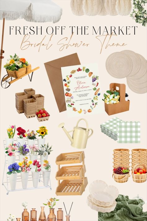 Fresh off the Market Bridal Shower … curated on LTK Southern Theme Bridal Shower Ideas, Bright Boho Bridal Shower Ideas, Brunch Food Bridal Shower Ideas, Garden Party Bridal Shower Activities, Cute Bridal Shower Theme, She’s Off The Market Theme, She’s Off The Market Bachelorette Theme, Bridal Shower Gift Registry Ideas, Bridal Shower September