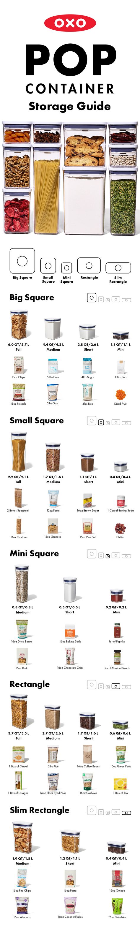 Achieving #pantrygoals is easier with a cheat sheet. Check out our complete POP Container storage guide and see how to build a dream pantry with every essential. #OXOBetter Oxo Pantry Organization, Oxo Pop Containers Ideas, Oxo Kitchen Utensils, Oxo Pop Containers Pantry, Pantry Organization Ideas Shelves, Oxo Cereal Container, Deep Pantry Organization, Clean Organized House, Oxo Containers