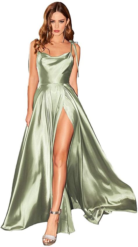 Satin Prom Dress Long, Spaghetti Strap Bridesmaids Dresses, Adjustable Dress, Green Prom, Coctail Dresses, Spaghetti Strap Prom Dress, Dresses Green, Evening Party Gowns, فستان سهرة