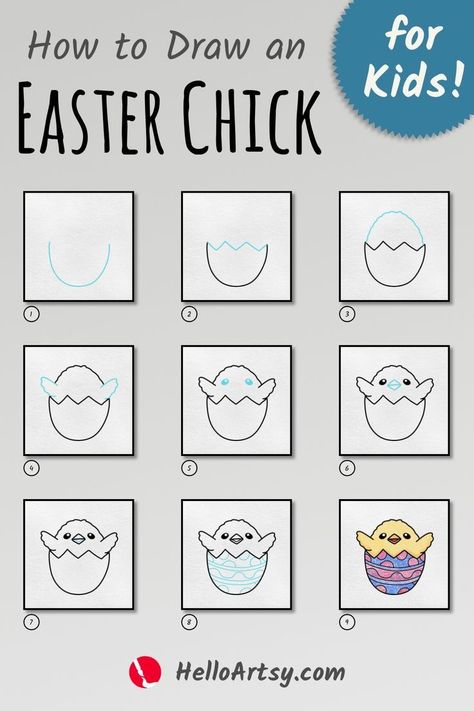 Easter Doodles Easy Step By Step, Easter Directed Drawing Preschool, Pictures Of Bunnies To Draw, Easter Step By Step Drawing, Easy To Draw Easter Pictures, How To Draw Easter Things, Easter Easy Drawings, Easter Things To Draw, How To Draw Easter Bunny Step By Step