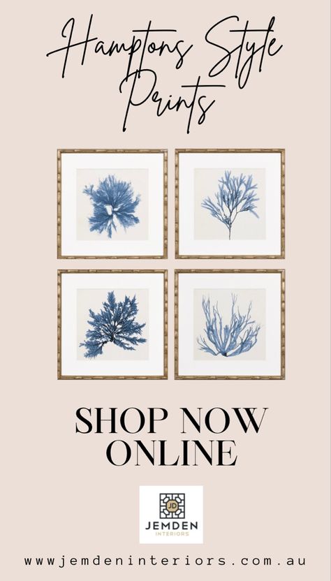 Coral prints Hampton style art Chinoiserie Print, Coral Print, Black And White Tree, Bamboo Frame, Hamptons Style, White Tree, Coral Blue, Tree Print, Timber Frame