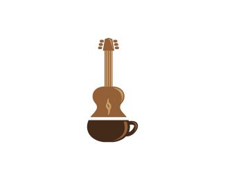 Guitar cafe 2 Logo design - A guitar and a coffee cup integrated together.<br />For music / coffee companies. Price $145.00 Music Cafe Logo, 2 Logo Design, Coffee Typography, Guitar Logo, Board Game Storage, Coffee Music, Islamic Wallpaper Iphone, Game Storage, Inspiration Logo