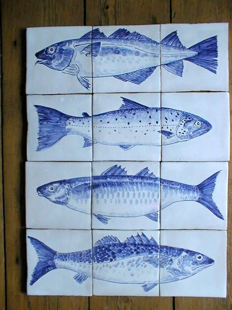 delft tiles fish charlie allen | charlie allen. ceramic arts. Blue And White Tiles, Fish Tiles, Dutch Tiles, Delft Tiles, Antique Tiles, Hand Painted Tiles, Clay Tiles, Tile Wall, Tile Murals