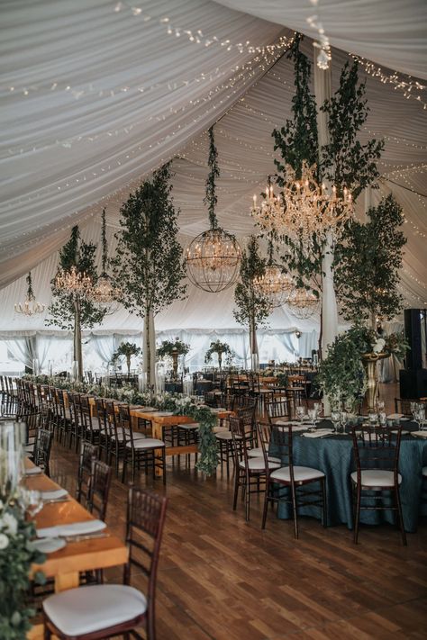 Elegant Tent Wedding, Vermont Wedding Venues, Funky Wedding, Surprise Dance, Stowe Vermont, Greenery Decor, Vermont Wedding, Wedding Place Settings, Venue Decor