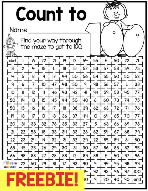 Print this adorable FREE maze to help your students practice counting to 100 - we have so much fun celebrating our 100th day in school! Crafts - bulletin board ideas - printables - games - math centers and more help us celebrate being 100 days smarter at school! These printables and activities are perfect for preschool - pre-k - kindergarten and 1st grade #100days smarter #100daysofschool #kindergarten 100th Day Of School Crafts First Grade, 100th Day 2nd Grade, 100th Day Math Activities, 100th Day Of School Activities 1st, 100 Days Of School Activities 1st Grade, 100 Day Activities For Second Grade, 100 Day Activities For First Grade, Count To 100 Activities, 100th Day Of School Activities 2nd