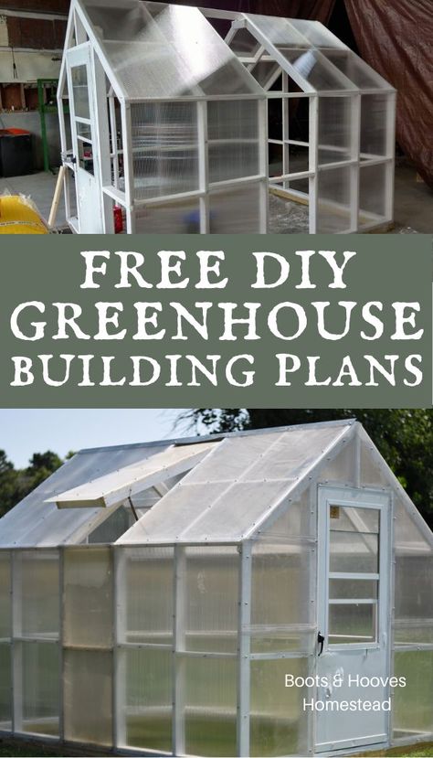 Serre Diy, Garden Diy Hacks, Diy Garden Landscaping, Diy Greenhouse Plans, Diy Herb Garden, Build A Greenhouse, Backyard Greenhouse, Greenhouse Plans, Diy Greenhouse