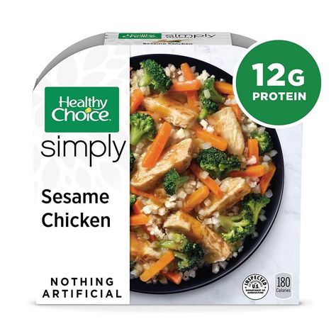 Healthy Choice Frozen Meals, Healthy Microwave Meals, Single Serve Meals, Healthy Frozen Meals, Ready Set Eat, Chicken Broccoli Alfredo, Riced Cauliflower, Steam Recipes, Sesame Sauce