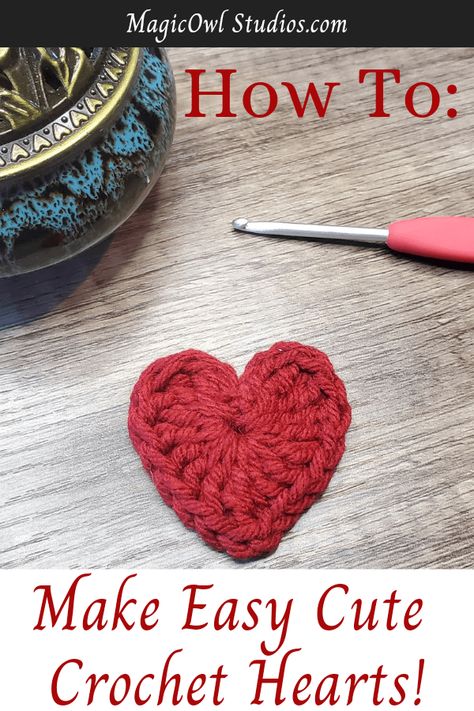 Magic Circle Heart Crochet, Easy Crochet Heart, Easy Cute Crochet, Diy Bag Charm, Crochet A Heart, Magic Circle Crochet, Crocheted Heart, Magic Ring Crochet, Pattern Magic