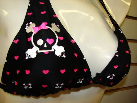 Scene Swimsuit, Pink Skull, Scene Girls, Scene Kids, Cute Swimsuits, Swaggy Outfits, Starling, Edgy Outfits, 2000s Fashion