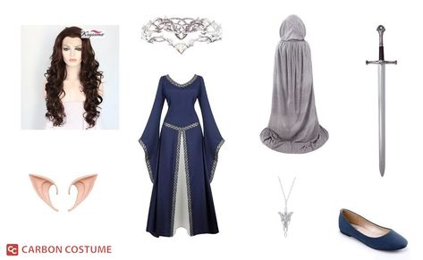 Arwen Costume | Carbon Costume | DIY Dress-Up Guides for Cosplay & Halloween Arwen Lord Of The Rings Costume, Arwen Halloween Costume, Arwen Costume Diy, Elven Culture, Arwen Cosplay, Aragorn Costume, Arwen Lotr, Arwen Costume, Arwen Dress