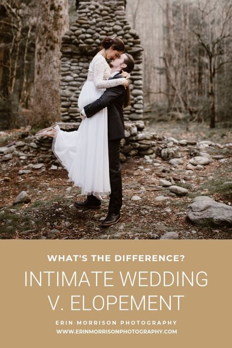 Intimate Wedding Versus Elopement. What's the difference? | Smoky Mountain Elopement Photographer | Erin Morrison Photography www.erinmorrisonphotography.com #elopement #smokymountainelopement #mountainelopement #intimatewedding #destinationwedding #smokymountains #nationalpark Smoky Mountain Elopement, Wedding Muslim, 1920s Wedding, Destination Ideas, Knoxville Wedding, Mountain Elopement, Smoky Mountain, Newly Engaged, Welcome To Our Wedding