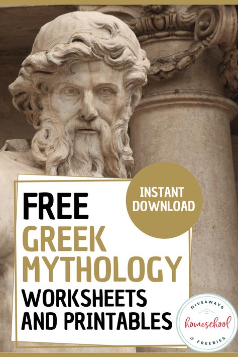 Facebook Twitter Pinterest If you are studying about Ancient Greece in your homeschool, or lean towards a more classical style of homeschooling you will most definitely want to learn about Greek Mythology. Our free list of Greek Mythology Worksheets and Printables will come in handy for your homeschool.  Allusions to Greek Mythology are everywhere inRead More Greek Mythology Unit Study, Greek Mythology Crafts For Kids, Greek Mythology Projects, Greek Mythology Activities, Greek Mythology Worksheets, Teaching Mythology, High School Worksheets, Greek Mythology Lessons, Greek Party