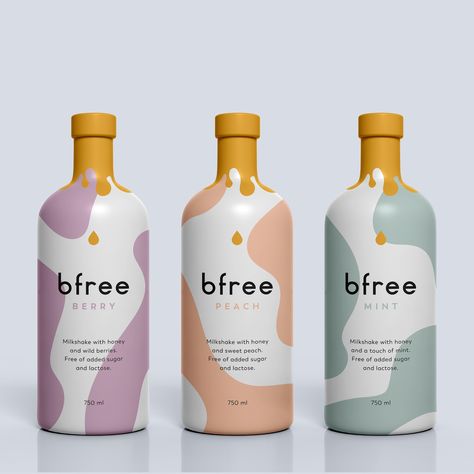 Desain Merek, Packaging World, Label Packaging, Milk Packaging, Drinks Packaging Design, Bottle Design Packaging, Modern Packaging, Creative Package, Graphic Design Packaging