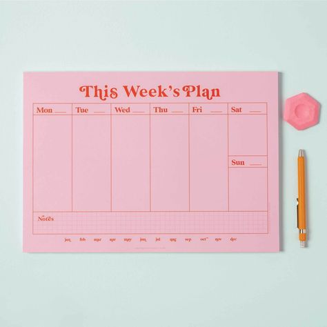 Weekly Notepad, Simple Weekly Planner, Joyful Design, Weekly Overview, Weekly Planner Pad, Shopping List Planner, Planner Fitness, Simple Layout, Desk Planners