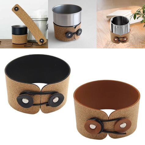 Home-Furniture-DIY | Sporting-Goods | Vehicle Parts & Accessories | Toys & Games | Crafts | Health & Beauty | Business, Office & Industrial PU Leather Drink Carrier Reusable Cup Sleeves for Shopping Outgoing Travel Description: Coffee Cup Holder: This coffee iced drink cup holder can decorative your cups and protect them, send them nice photos and record them Fits Most Drinking Cups: This PU leather cup holder is designed for reusable coffee cups, collapsible cups, hot tea cups, and ladies cups. Leather Cup Holder, Cup Carrier, Coffee Mug Holder, Camping Accesorios, Drink Carrier, Coffee Holder, Coffee Cup Holder, Coffee Cup Sleeves, Cup Sleeves