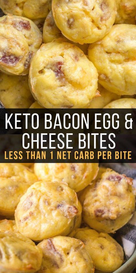 Bacon Egg And Cheese Bites, Egg And Cheese Bites, Easy Grab And Go Breakfast, Easy Keto Breakfast, Menu Sarapan Sehat, Desayuno Keto, Keto Bacon, Bacon Egg And Cheese, Grab And Go Breakfast