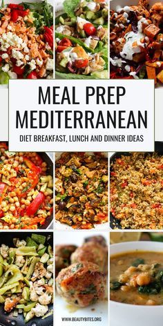 More than 30 Easy Meal Prep Mediterranean Diet Recipes! These healthy Mediterranean recipes include meal prep breakfast ideas, lunch ideas, side dishes, healthy Mediterranean bowls and so much more! All the healthy meal prep inspiration that you need! Meditterean Lunch Recipes, Mediterranean Diet Grains, Mediterranean Chicken Meal Prep, Mediterranean Diet Quinoa Recipes, Easy Mediterranean Diet Breakfast Ideas, Mediterranean Recipes For Lunch, Easy Mediterranean Lunch Recipes, High Protein Mediterranean Meal Prep, Mediterranean Recipes Meal Prep